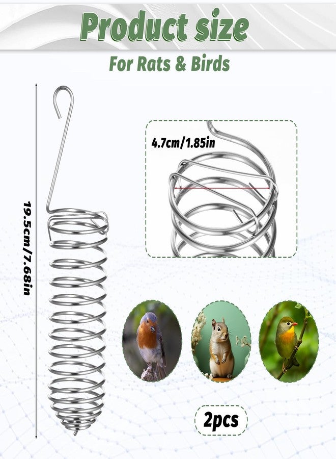 Hpmjz 2Pcs Rat Enrichment Toys Stainless Steel Bird Food Holder Rat Parrot Foraging Toy Hanging Rodent Toy Fruit Vegetable Holder Puzzle Toy Slow Feeder Parakeet Foraging Mice Cage Accessories - Image 2